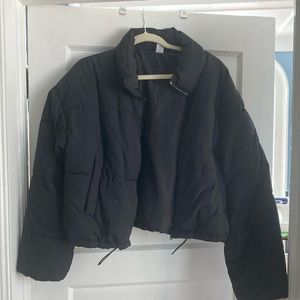 Short black puffer jacket, only worn once. Great condition.
